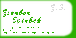 zsombor szirbek business card